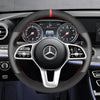 MEWANT Black Leather Suede Car Steering Wheel Cover for Mercedes Benz W177 W205 C118 C257 W463 H247 X247 W167
