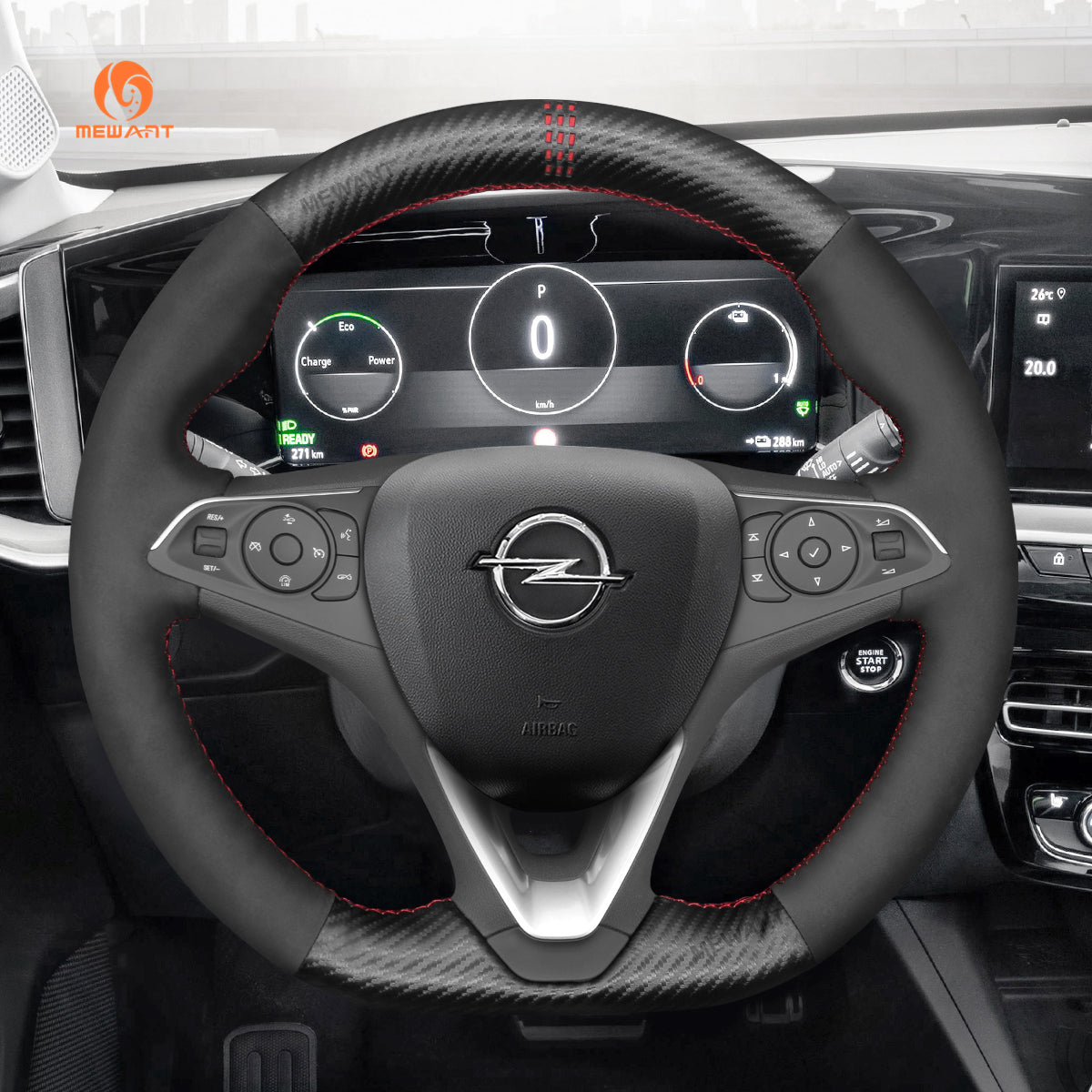 MEWANT Car Steering Wheel Cover for Opel Astra K Corsa F / VauxhallAstra K Corsa F Grandland X Insignia / for Holden Calais Commodore