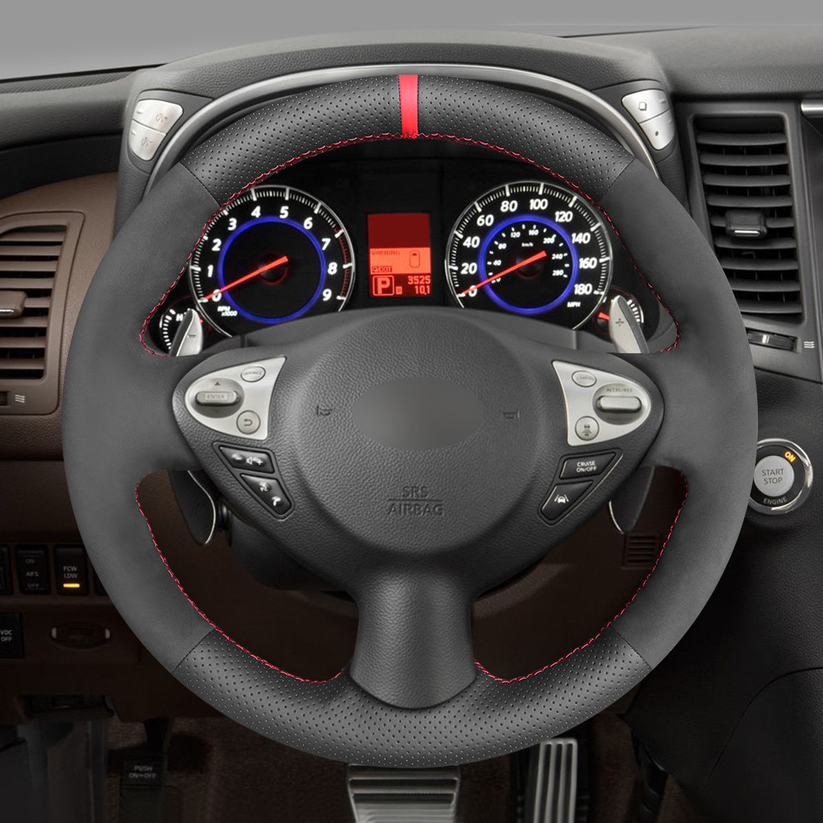 MEWANT Hand Stitch Car Steering Wheel Cover for Infiniti FX FX30d FX35 FX37 FX50 QX70/ for Nissan Juke F15