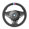 MEWANT Hand Stitch Car Steering Wheel Cover for BMW 5 Series E60 E61 2003-2010 / 6 Series E63 E64 2004-2009