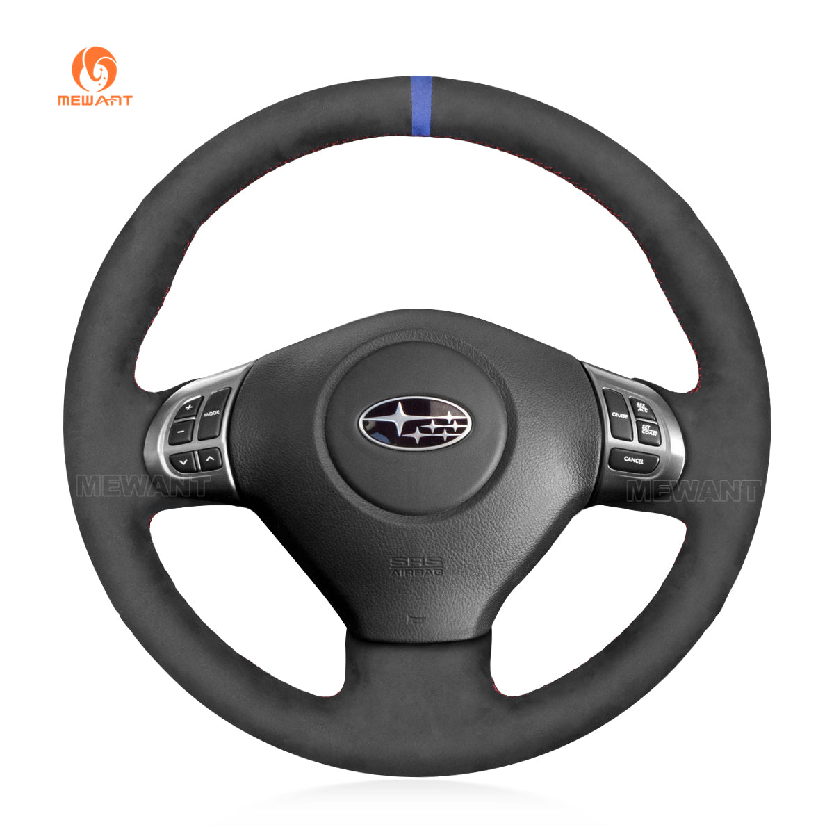 MEWANT Dark Grey Alcantara Car Steering Wheel Cover for Subaru Forester Impreza Legacy Outback Impreza Exiga