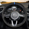 MEWANT Hand Stitch Leather Suede Alcantara Car Steering Wheel Cover for Mazda 3 Axela Mazda 6 Atenza CX-3 CX-5 CX-9 / for Toyota Yaris