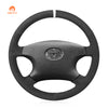 MEWANT Hand Stitching Black Suede Car Steering Wheel Cover for Toyota Corolla Camry Hilux Avensis Verso
