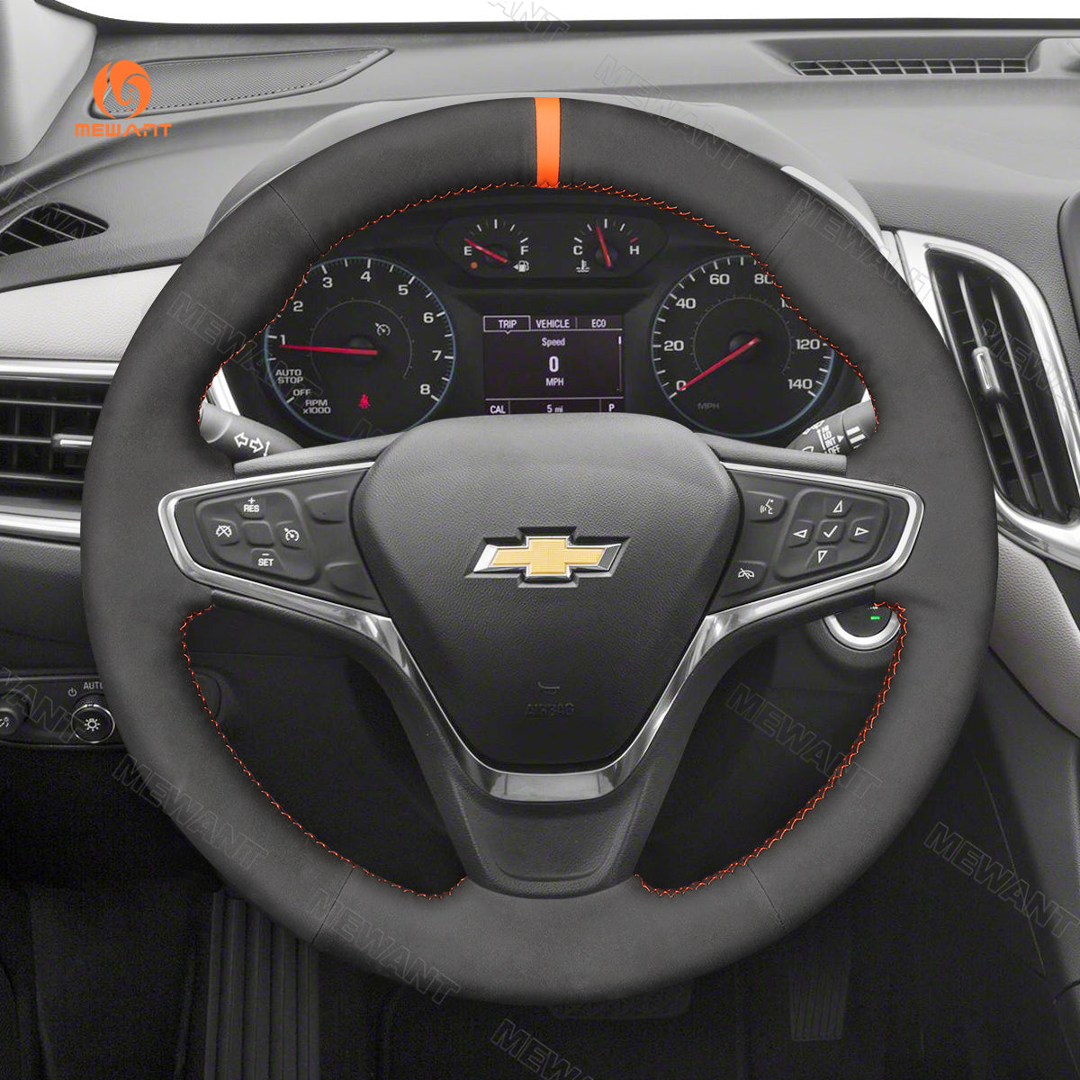 MEWANT Hand Stitch Car Steering Wheel Cover for Chevrolet Malibu Equinox Opel Ampera-e