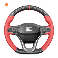 Load image into Gallery viewer,  MEWANT DIY Leather Suede Carbon Fiber Car Steering Wheel Cover for Seat Leon 2020-2021 / Ateca 2020-2021 / Tarraco 2020-2021
