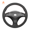 MEWANT Hand Stitch Black PU Leather Real Genuine Leather Suede Car Steering Wheel Cover for Toyota RAV4  Celica MR2 MR-S Supra Caldina