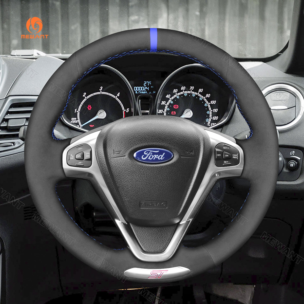 Car steering wheel cover for Ford Fiesta ST 2012-2017