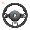 MEWANT Black Leather Carbon Fiber Car Steering Wheel Cover for BMW Z4 E89 2009-2016