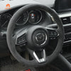 MEWANT Hand Stitch Leather Suede Alcantara Car Steering Wheel Cover for Mazda 3 Axela Mazda 6 Atenza CX-3 CX-5 CX-9 / for Toyota Yaris