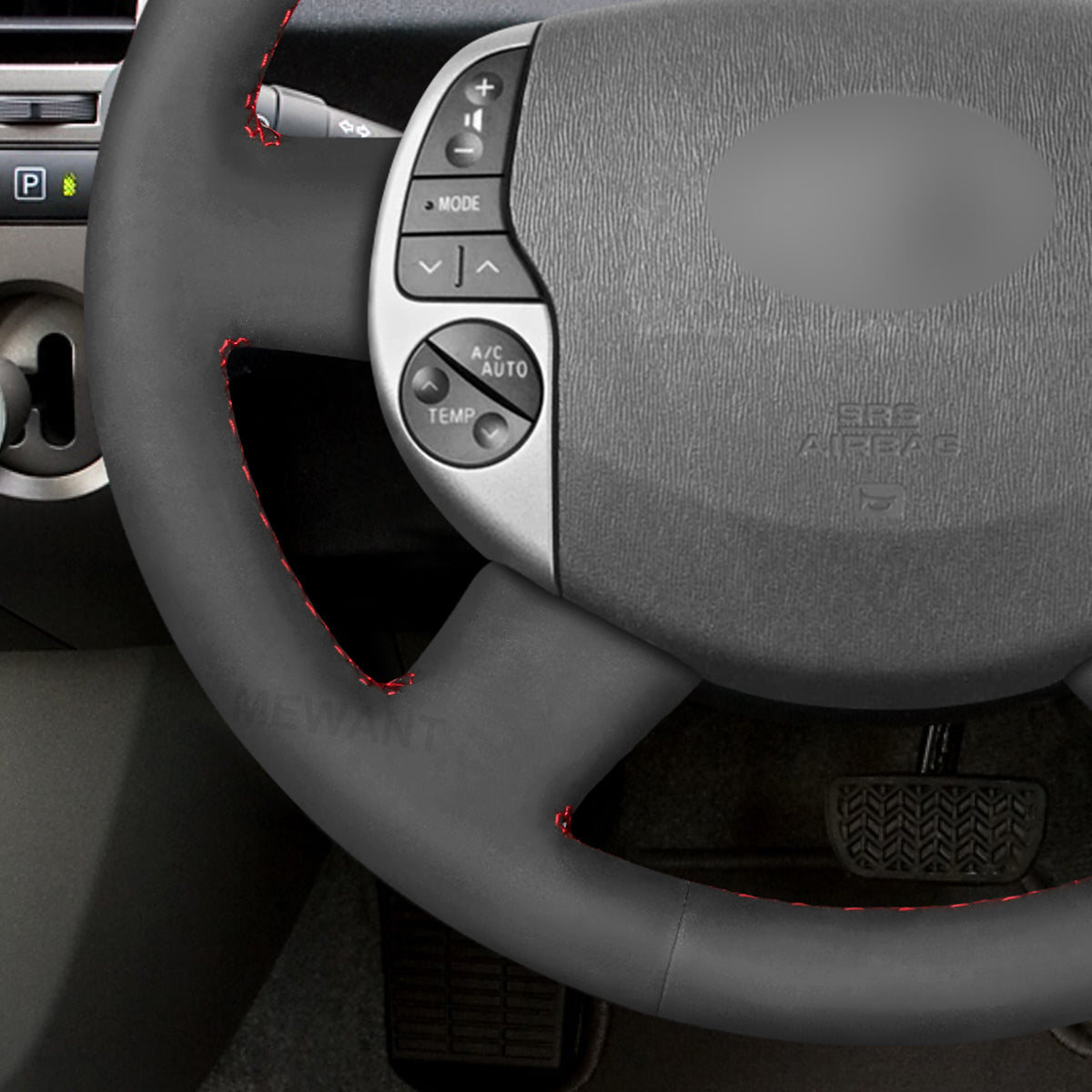 MEWANT Hand Stitch Black Suede Car Steering Wheel Cover for Toyota Prius 20(XW20) 2003-2009 / Raum 2 2003-2011