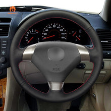 Load image into Gallery viewer, MEWANT Hand Stitch Black Leather Suede Car Steering Wheel Cover for Acura TSX 2004-2008
