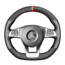 Cargue la imagen en el visor de la galería, Car steering wheel cover for Mercedes Benz AMG GT C190 R190 2016-2019 / AMG C 63 W205 2015-2018 / AMG C 63 S W205 2015-2018 / AMG CLA 45 C117 2015-2019 / AMG CLS 63 S C218 2015-2018 / AMG E 43 W213 2017-2018 / AMG E 63 S W213 2018 / AMG GLC 63 X253 C253 2018-2019 / AMG GLC 63 S X253 C253 2019 / AMG GLE 63 W166 2016-2018 / AMG GLE 63 S W166  2016-2019 / AMG GLS 63 X166 2017-2019 / AMG S 63 W222 2014-2017 / AMG S 65 W222 2015-2017 / AMG SLC 43 R172 2017-2020 / AMG SL 63 2017-2019
