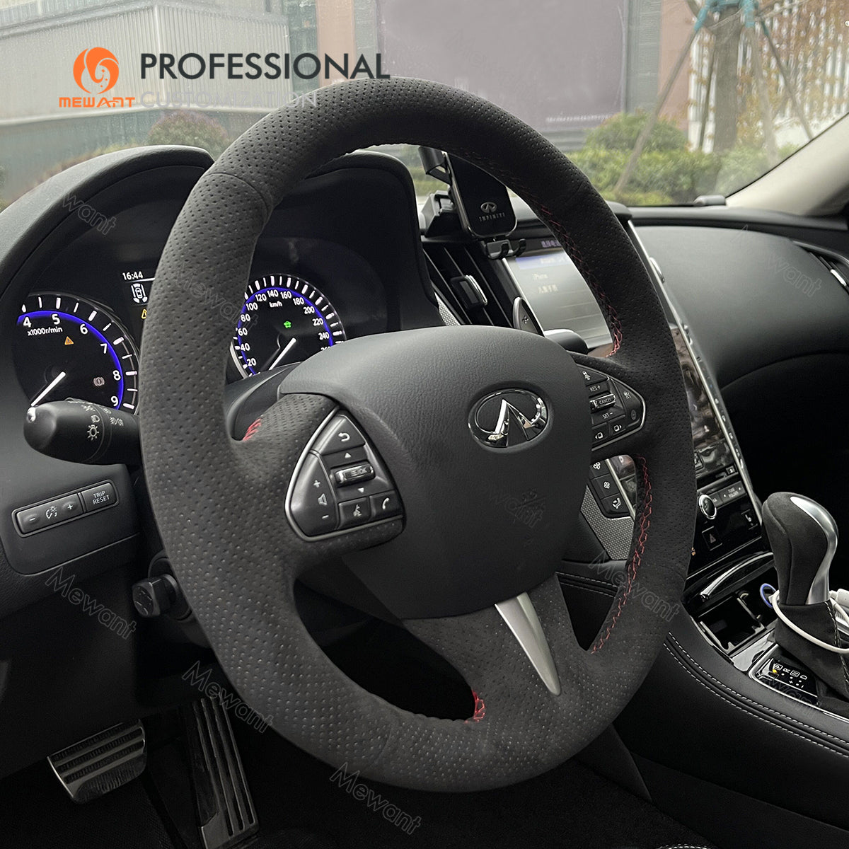 Car Steering Wheel Cover for Infiniti Q50 2014-2017 / QX50 2015-2017