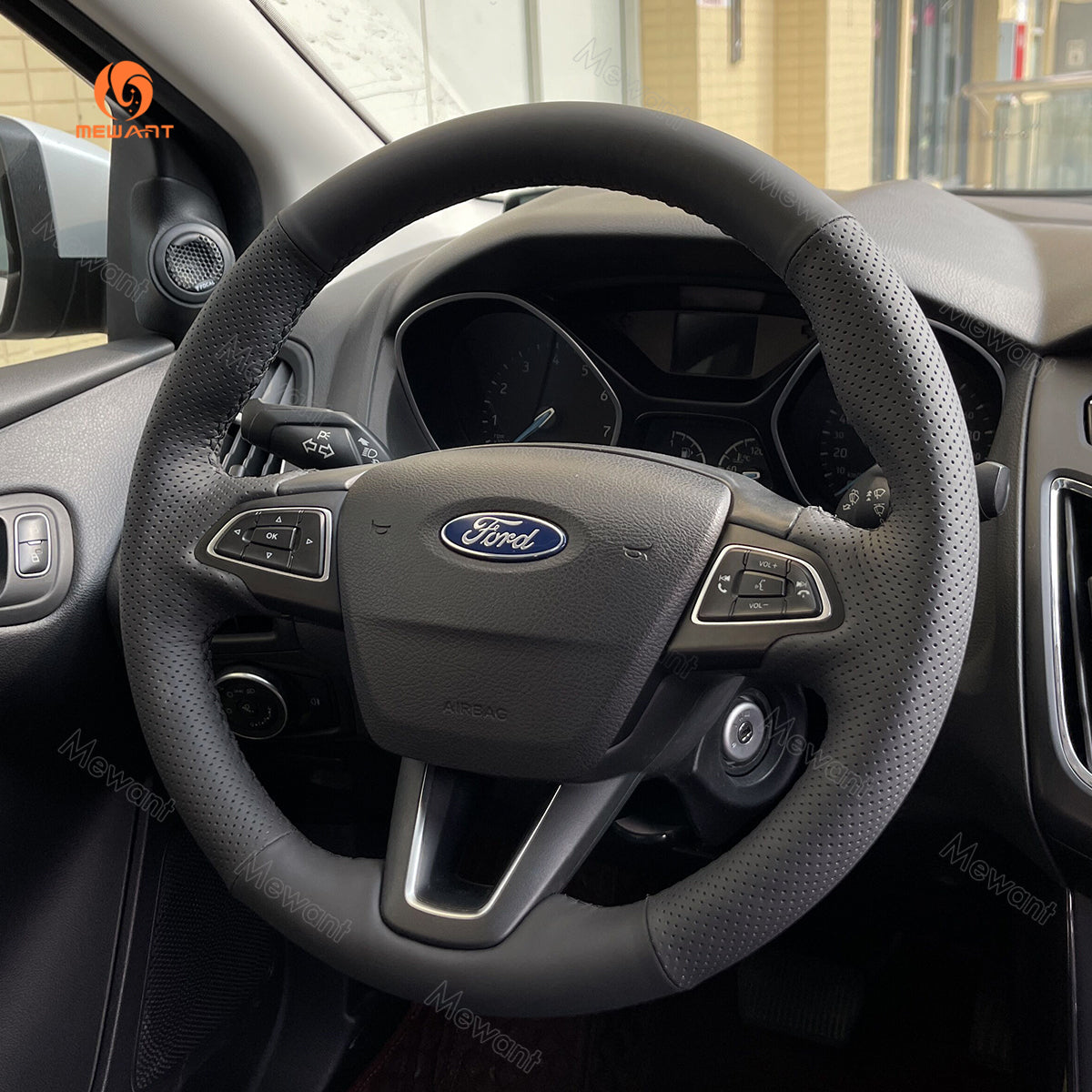 Car Steering Wheel Cover for Ford Focus Kuga C-MAX (Grand C-Max) Ecosport