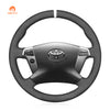 MEWANT Hand Stitch Black Suede Car Steering Wheel Cover for Toyota Avensis 2003-2008