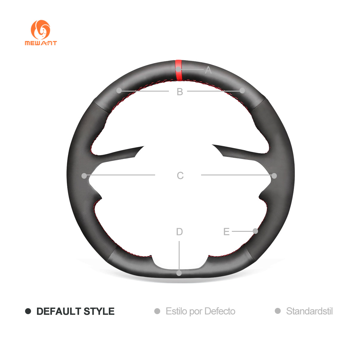 MEWANT Hand Stitch Car Steering Wheel Cover for Hyundai Santa Fe 2018-2023 / Palisade 2020-2022