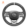 MEWANT Hand Stitch Black Leather Suede Car Steering Wheel Cover for Jeep Grand Cherokee 2014-2016