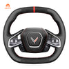 MEWANT Hand Stitch Car Steering Wheel Cover for Chevrolet Corvette (C8) 2020-2023