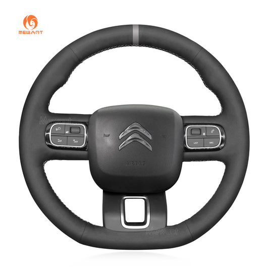 Car Steering Wheel Cover for Citroen C3 2016-2022 / C3 Aircross 2017-2022 / C5 Aircross 2018-2022 / Berlingo