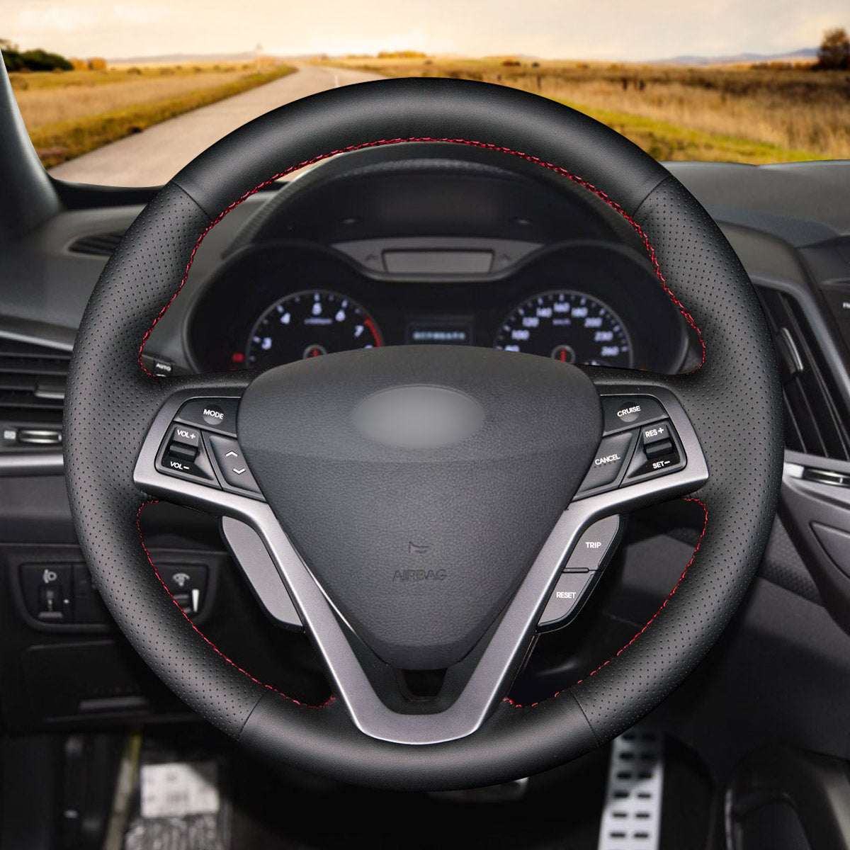 Car Steering Wheel Cover for Hyundai Veloster 2011-2017