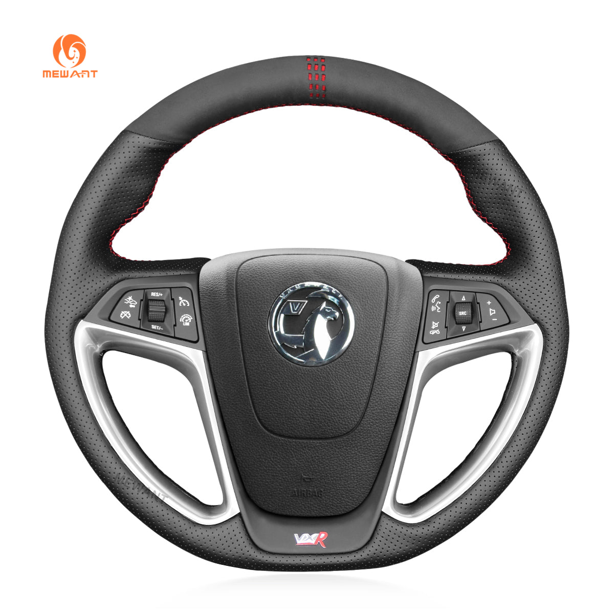 MEWANT Black Carbon Fiber Suede Leather Car Steering Wheel Cover for Opel Astra GTC OPC Vauxhall Astra GTC VXR Holden Astra VXR