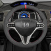 MEWANT Hand Stitch Black Suede Leather Car Steering Wheel Cover for Honda Civic 8 2006-2011 / for Acura CSX 2006-2011 / Civic Type R 2006-2011