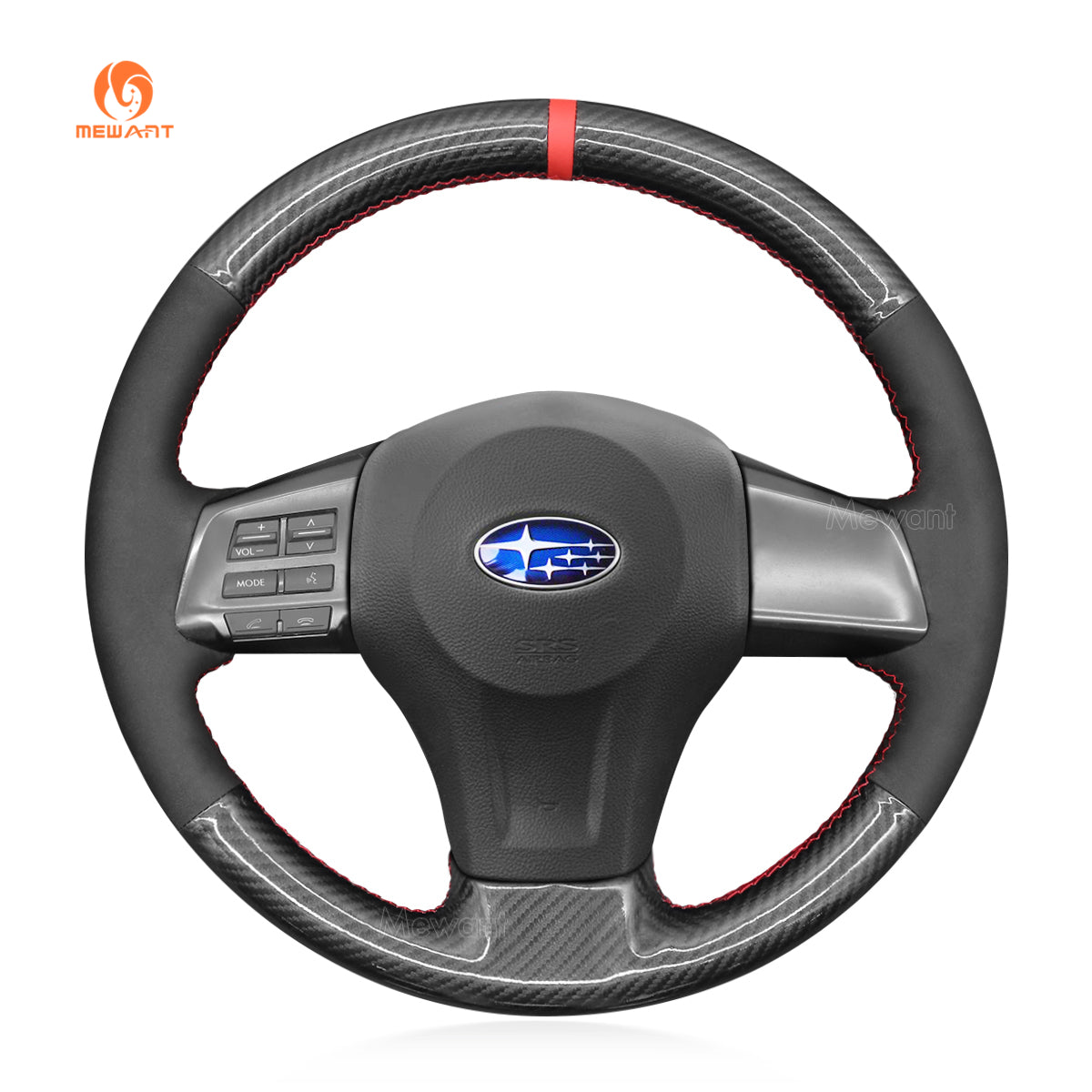 MEWANT Hand Stitch Car Steering Wheel Cover for Subaru Forester / Legacy / Outback / XV (Crosstrek) / Impreza