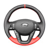 MEWANT Hand Stitch Black Red PU Leather Car Steering Wheel Cover for Kia K5 Optima 2011-2013