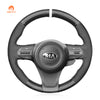 MEWANT Hand Stitch Carbon Fiber Suede Car Steering Wheel Cover for Kia K5 Optima 2014-2015