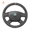 Car steering wheel cover for Skoda Octavia 2009-2013 / Roomster 2009-2012 / Fabia 2009-2012 / Superb 2008-2013 / Yeti 2009-2013