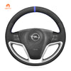 MEWANT Black Leather Suede Car Steering Wheel Cover for Opel Antara Saturn Vue Chevrolet Captiva Sport Vauxhall Antara