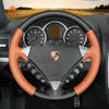 MEWANT Hand Stitch Carbon Fiber Suede Leather Car Steering Cover for Porsche Cayenne 2003-2010