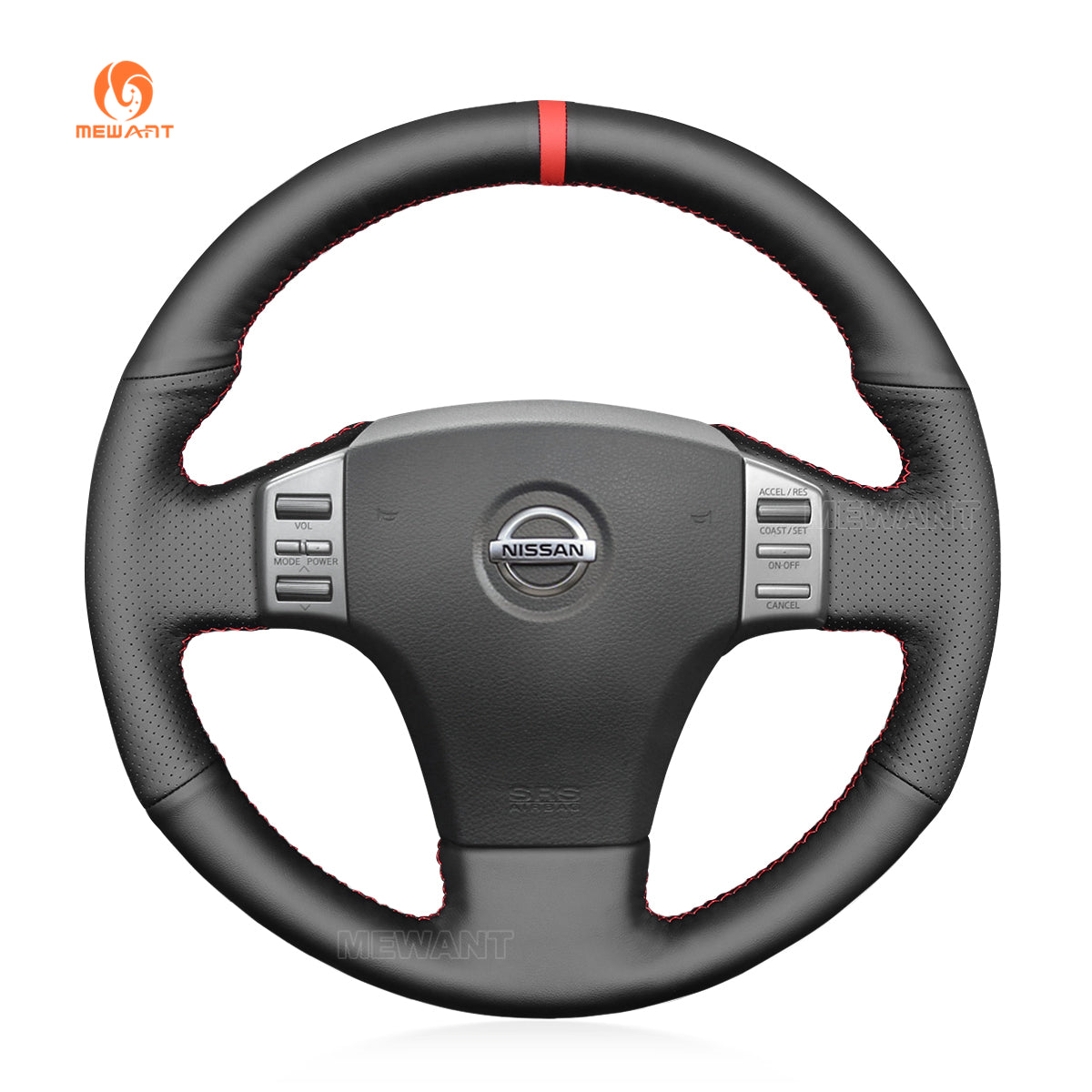 MEWANT Carbon Fiber Suede Car Steering Wheel Cover for Infiniti G35 2003-2006 / for Nissan Skyline V35 2003-2006