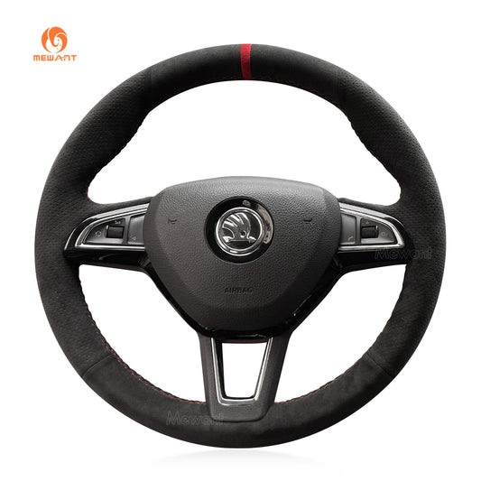 Steering Wheel Cover for Skoda Octavia 2017 / Fabia 2016 2017 / Rapid Spaceback 2016 / Superb (3-Spoke)