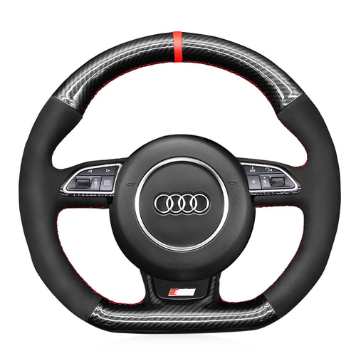 Car Steering Wheel Cover for Audi S1 (8X) S3 (8V) Sportback S4 (B8) Avant S5 (8T) S6 (C7) S7 (G8) RS Q3 (8U) SQ5 (8R)
