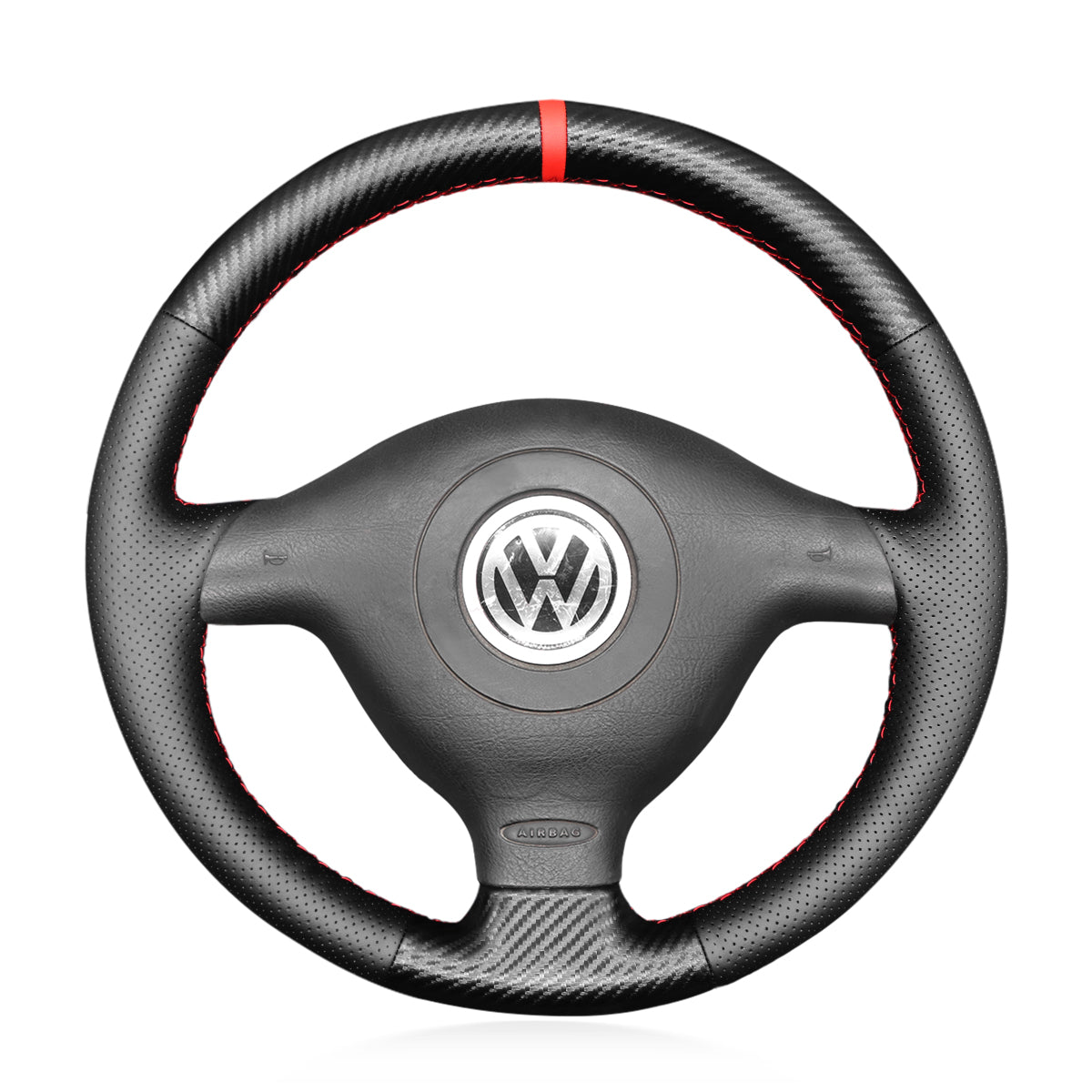 Car Steering Wheel Cover for Volkswagen VW Golf 4 Passat B5 Polo Bora Sharan for Seat Leon MK1 (1M) for Skoda Fabia 1 (6Y)