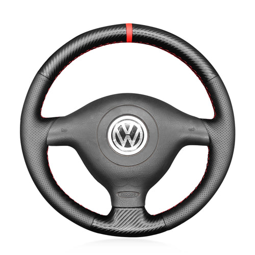 Car Steering Wheel Cover for Volkswagen VW Golf 4 Passat B5 Polo Bora Sharan for Seat Leon MK1 (1M) for Skoda Fabia 1 (6Y)