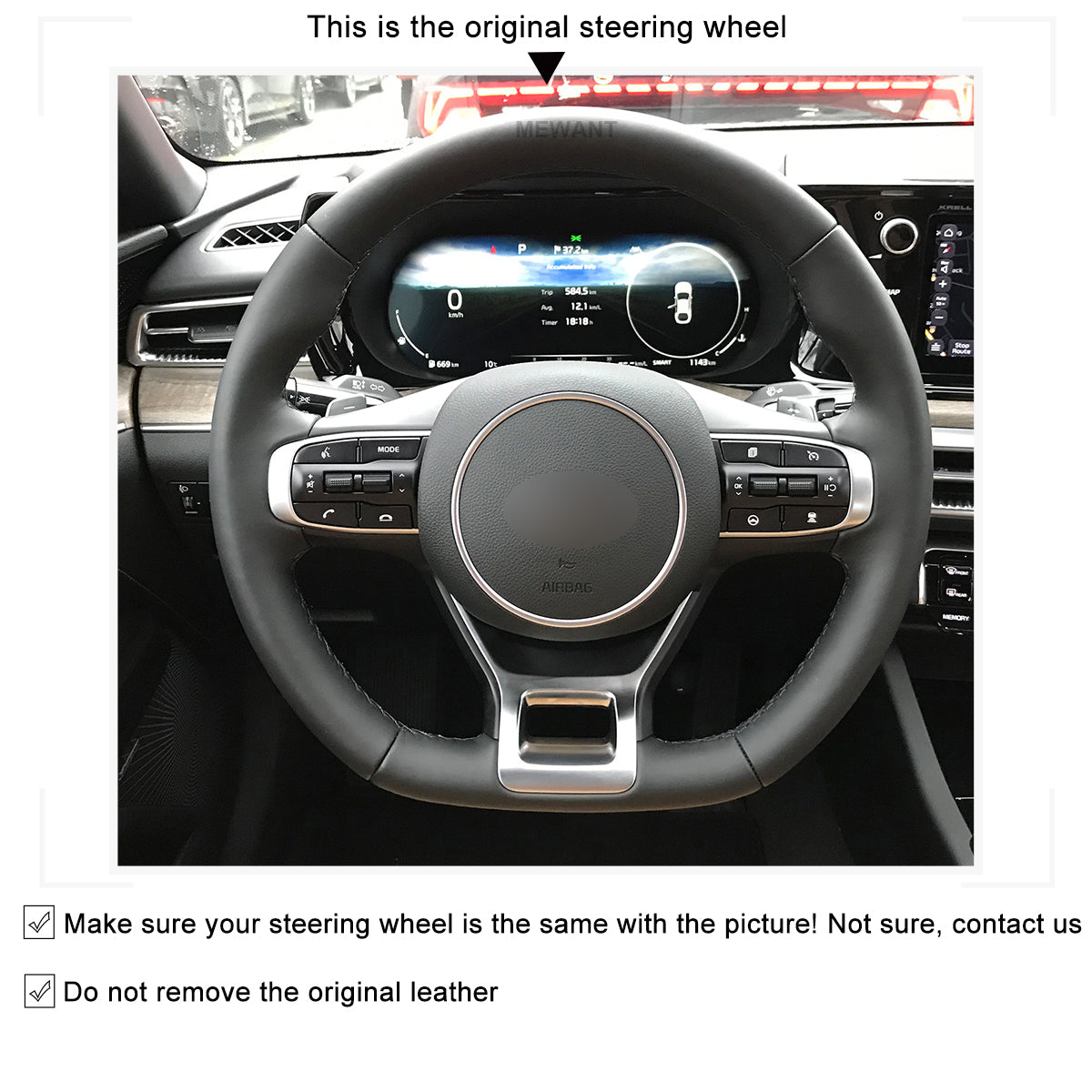 Car Steering Wheel Cover for Kia Optim / Kia K5 GT GT-Line Sedan