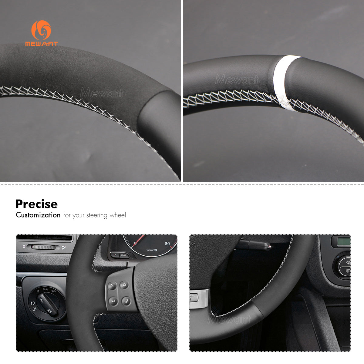 Car Steering Wheel Cover for Volkswagen VW Golf 5 Polo Jetta Passat Touran Caddy EOS