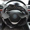 MEWANT Hand Stitch Black Leather Suede Car Steering Wheel Cover for BMW F30 F31 F34 F20 F21 F22 F23 F32 F33 F34 F36