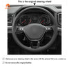 MEWANT Hand Stitch Car Steering Wheel Cover for Volkswagen VW Amarok T6 California T6 Caravelle T6 Kombi T6 Multivan T6 Transporter