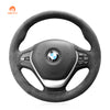 MEWANT Dark Grey Alcantara Car Steering Wheel Cover for BMW 3 Series F30 F34 F22 F23 F32 F33 F36