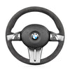 MEWANT Dark Grey Alcantara Car Steering Wheel Cover for BMW Z4 E85 (Roadster) 2003-2008 / E86 (Coupe) 2005-2008