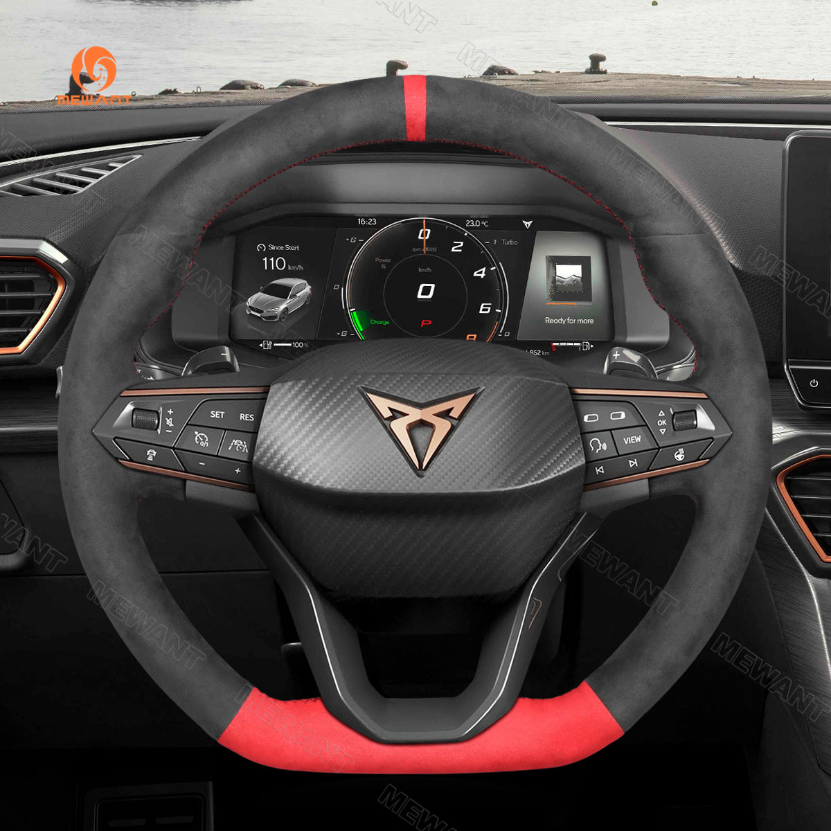 MEWANT Hand Stitch Alcantara Car Steering Wheel Cover for Seat Cupra L –  Mewant steering wheel cover