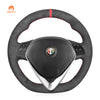 MEWANT Hand Stitch Dark Gray Alcantara Car Steering Wheel Cover for Alfa Romeo Giulietta 2014-2021