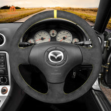 Load image into Gallery viewer, MEWANT Hand Stitch Dark Grey Alcantara Car Steering Wheel Cover for Mazda MX-5 MX5 Miata NB 1998-2004 /  RX-7 RX7 1999-2002
