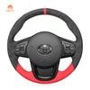 MEWANT Dark Grey Red Alcantara Car Steering Wheel Cover for Toyota Supra GR Supra 2019 2020 2021