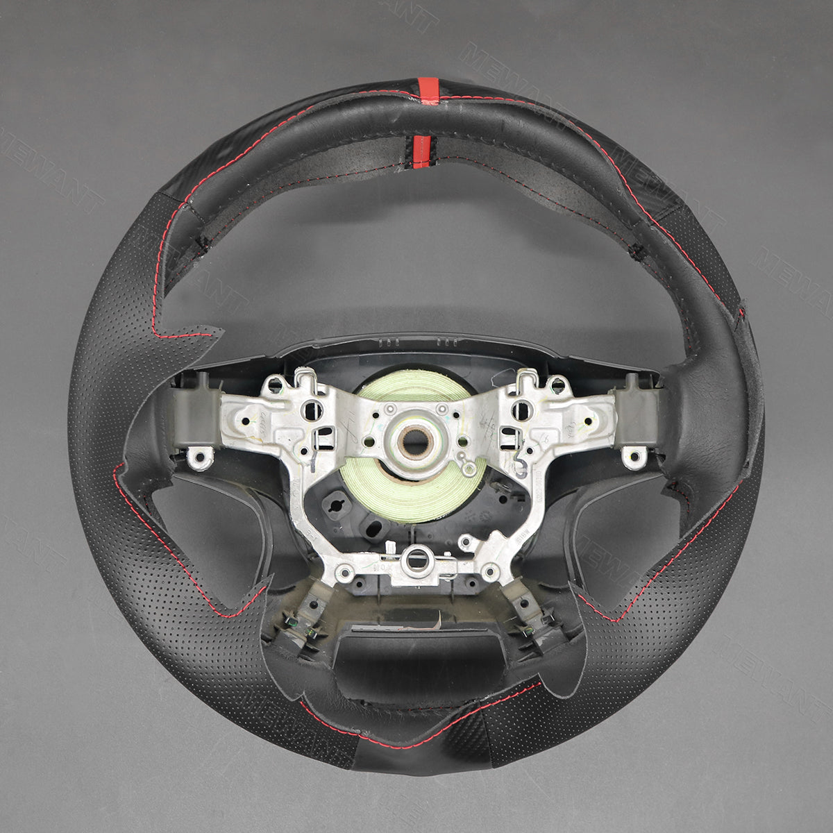 MEWANT Hand Stitch Black Carbon Fiber Leather Car Steering Wheel Cover for Toyota Land Cruiser Prado Crown