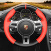 Car Steering Wheel Cover for Porsche 911 (991) 2009-2016 / Boxster (981) 2009-2016 / Cayman (981) 2009-2016 / Cayenne 2011-2014 / Panamera 