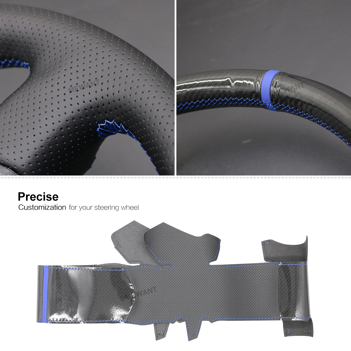 MEWANT Carbon Fiber Leather Car Steering Wheel Cover for Subaru Impreza WRX STI 2002-2004